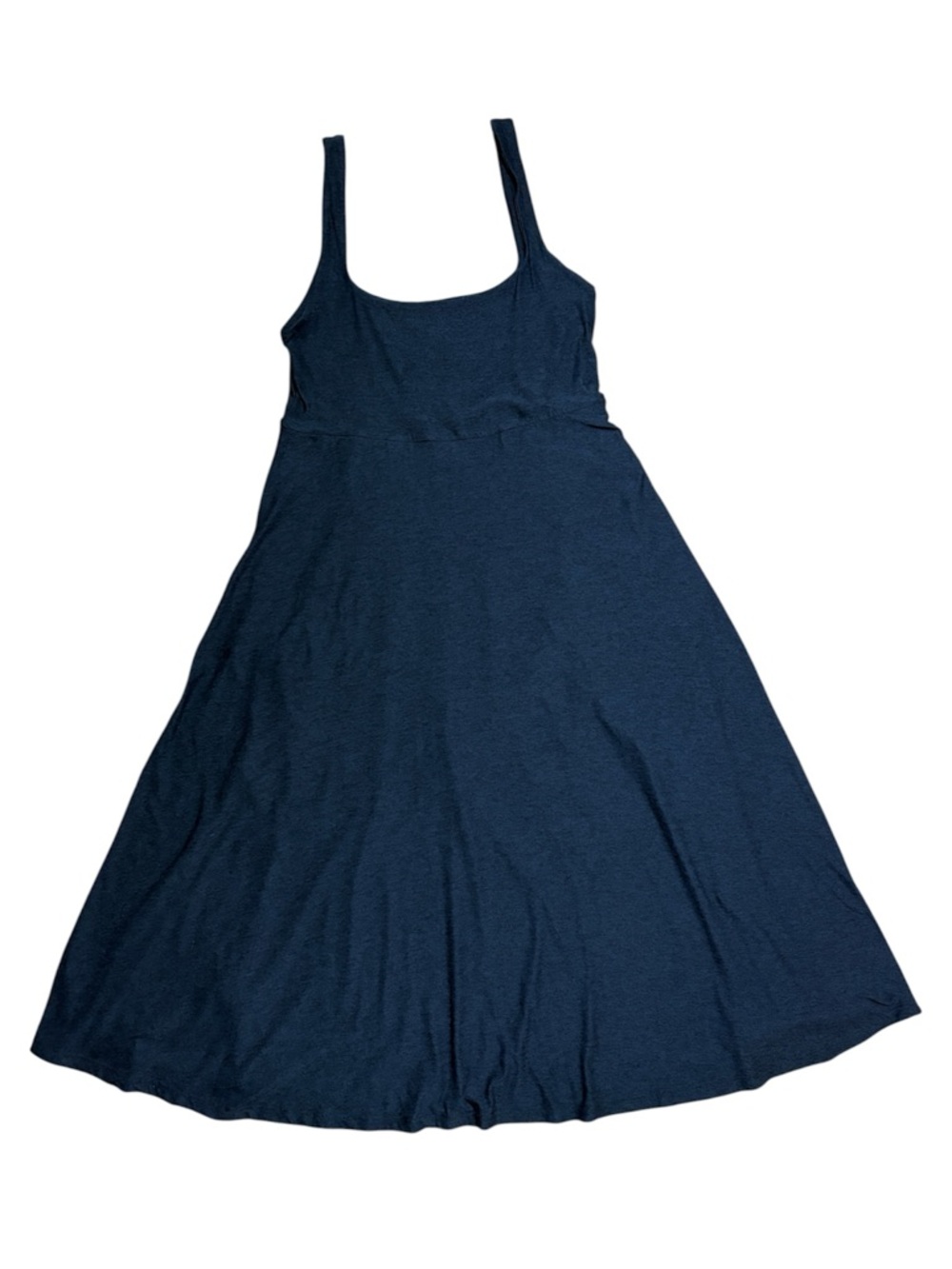 Beyond Yoga Featherweight At The Ready Square Neck Midi Dress In Darkest Night L